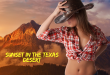 Album cover of "Sunset in the Texas Desert" by Bourbiza Mohamed, a country music album